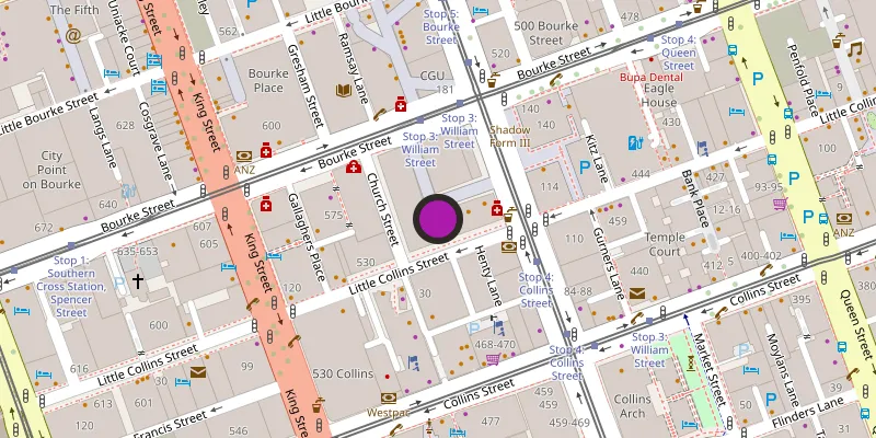 Map showing the Goldsbrough Lane cantina